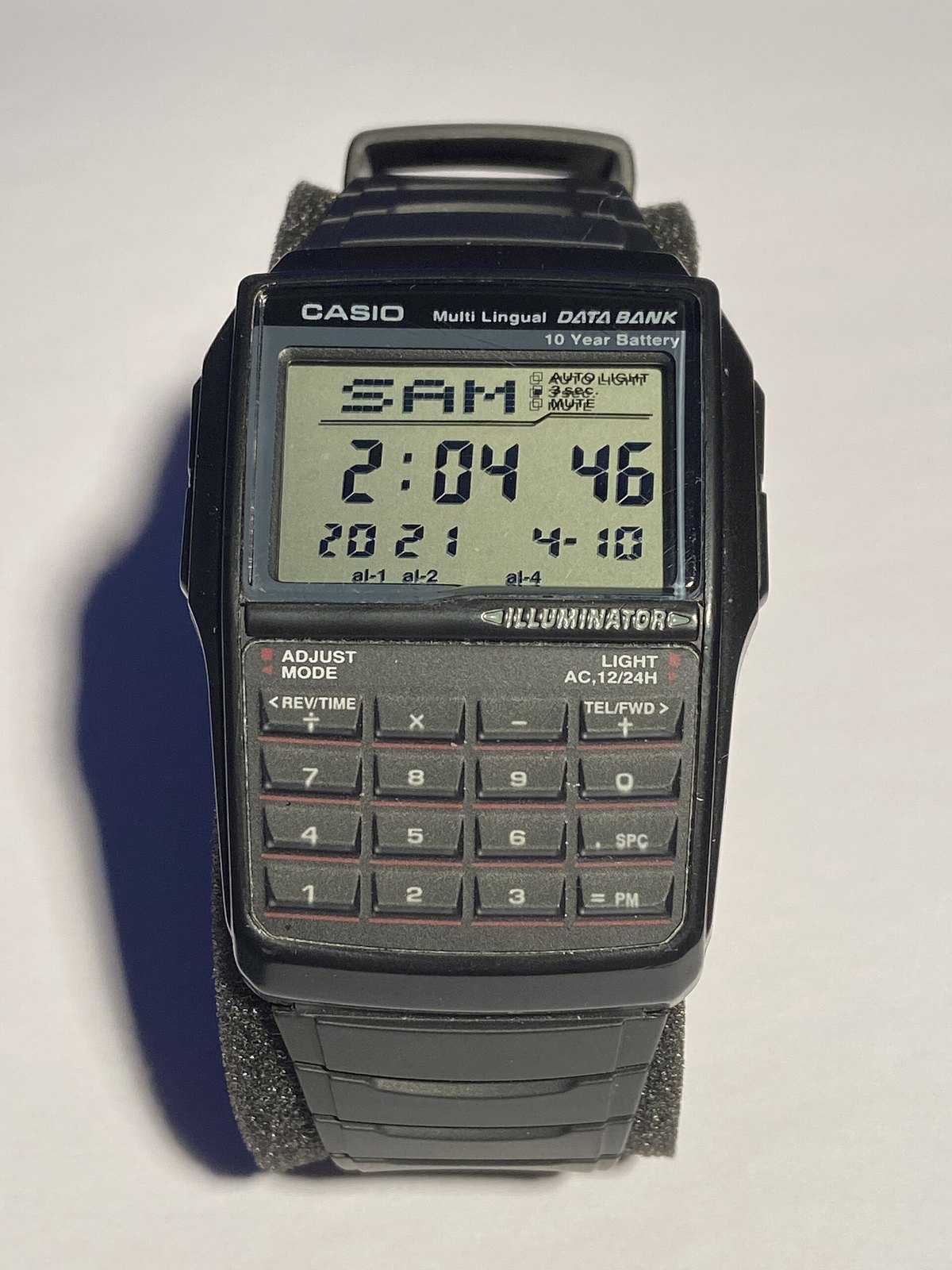 Figure 4 — The DBC-32-1A on its resin strap, the version that came first, in 2004.