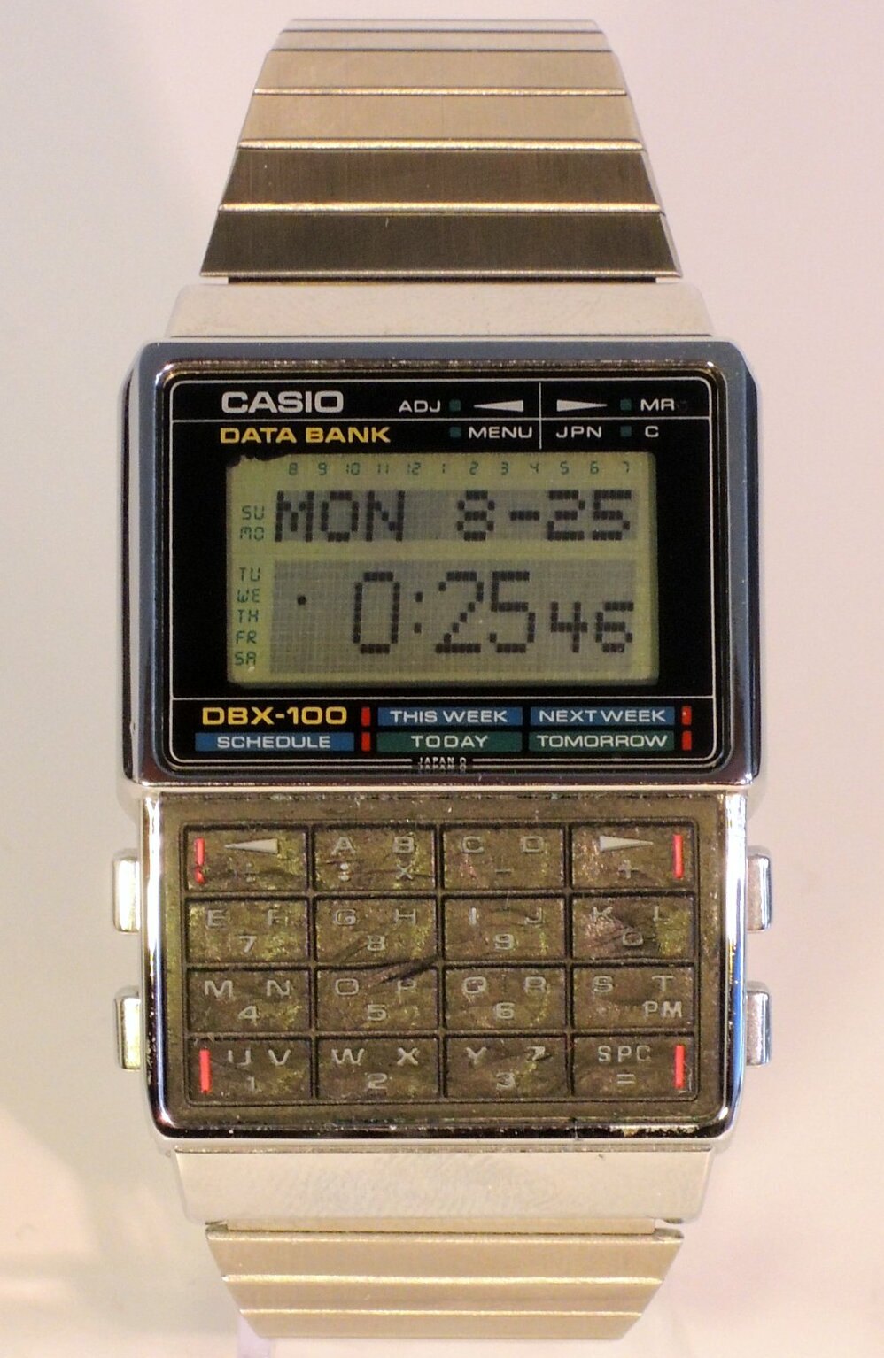 Figure 5 — The Casio DBX-100 of 1988, with its dot-matrix display and 100 records.