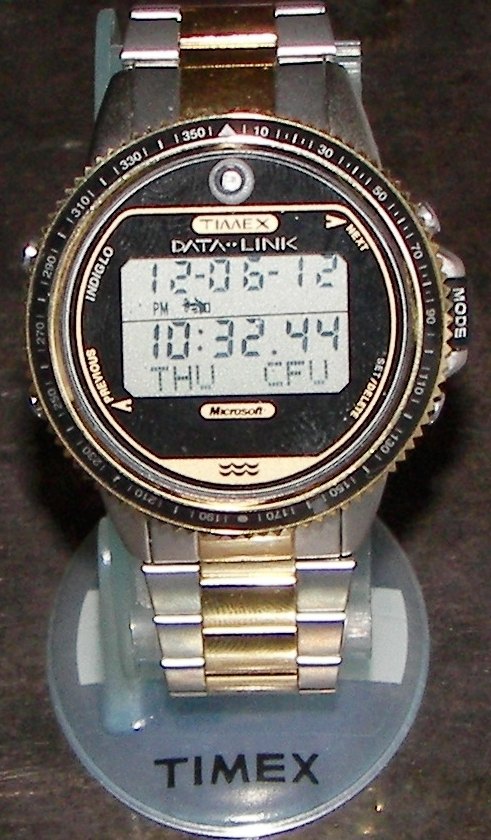 Figure 11 — A Timex Data Link 150, which loaded its data optically from flashing bars on a computer screen.