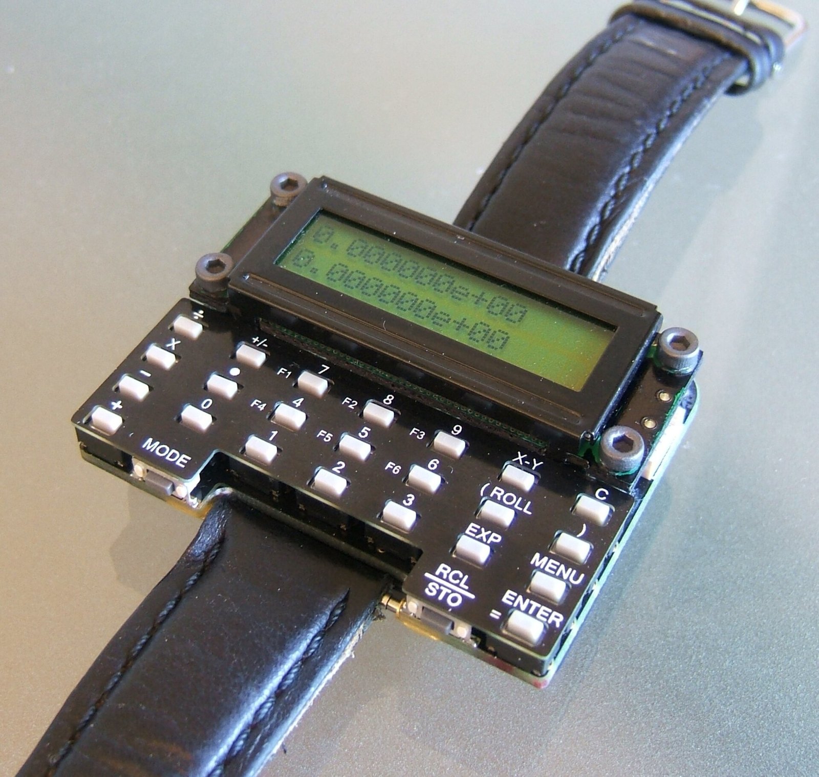 Figure 13 — The μWatch, an open-source, home-built scientific calculator watch: the calculator watch as a hobbyist's project.