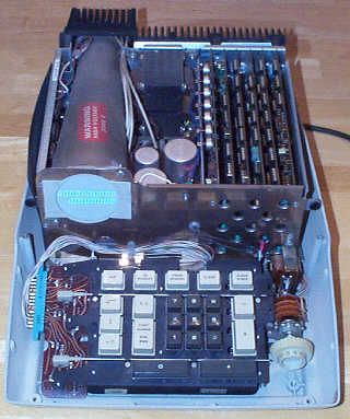 Figure 20 — Inside a Friden 1162: the integrated-circuit boards and the small 3WP1 tube.