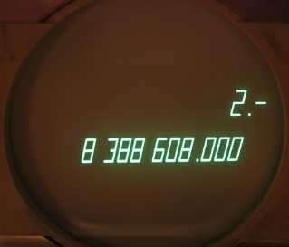 Figure 5 — The Friden 1166's display with leading-zero suppression and a floating decimal point.