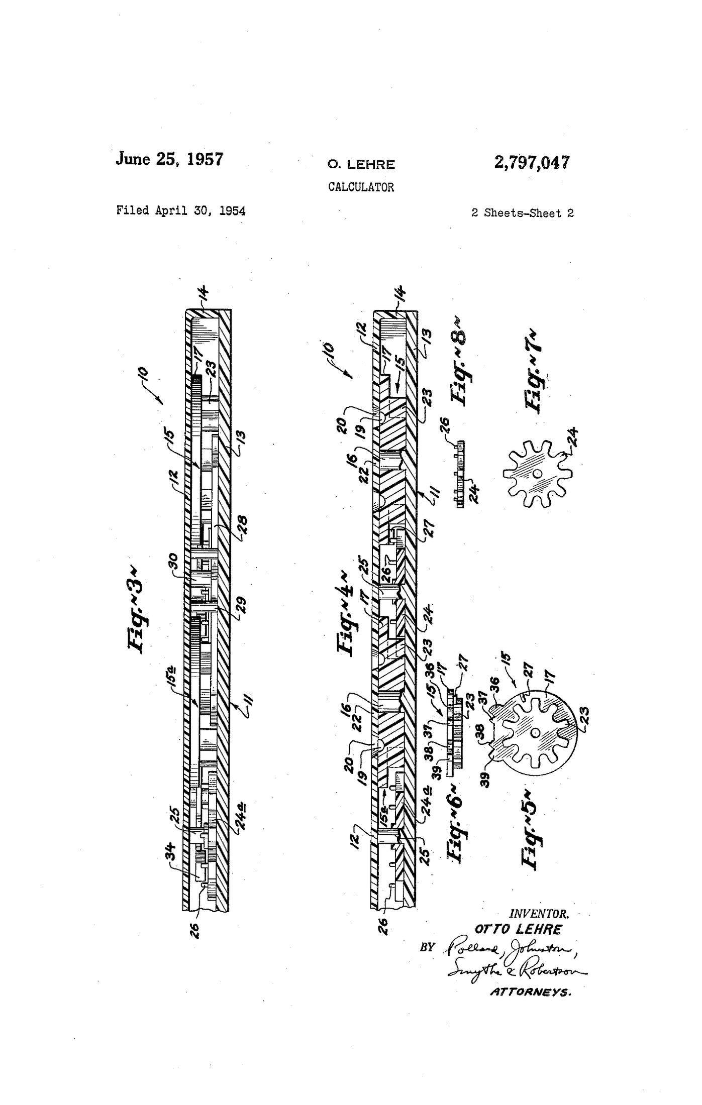 Figure 17 — Lehre's US 2,797,047, sheet 2.