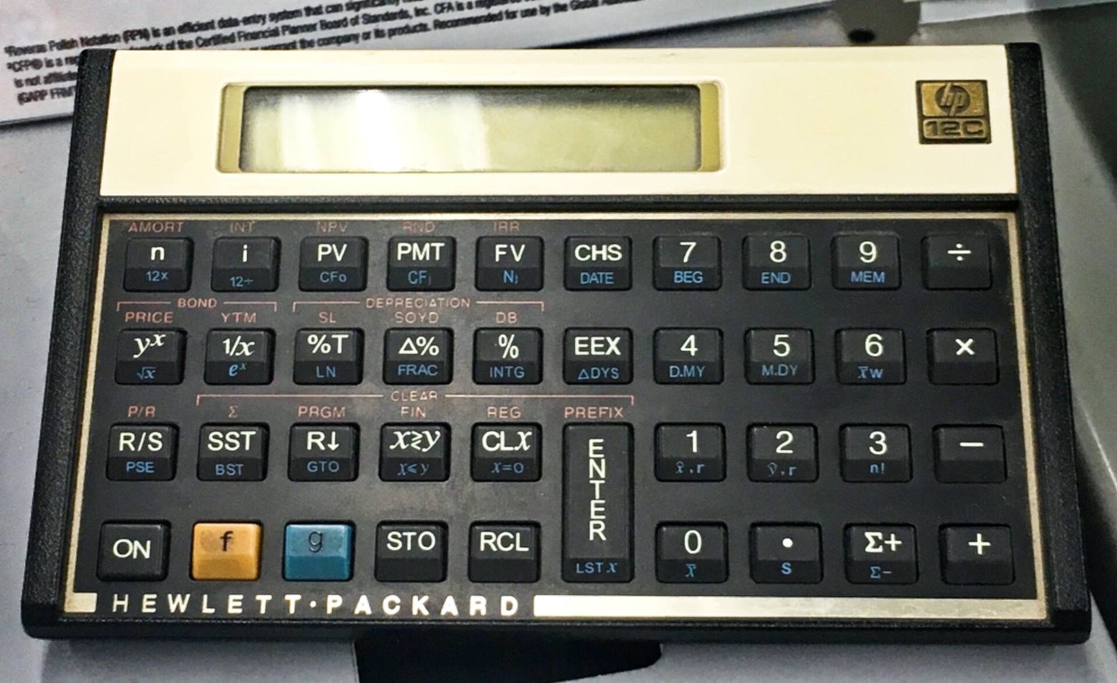 Figure 12 — HP 12Cs on a store shelf: forty-five years after its launch, still a current product.