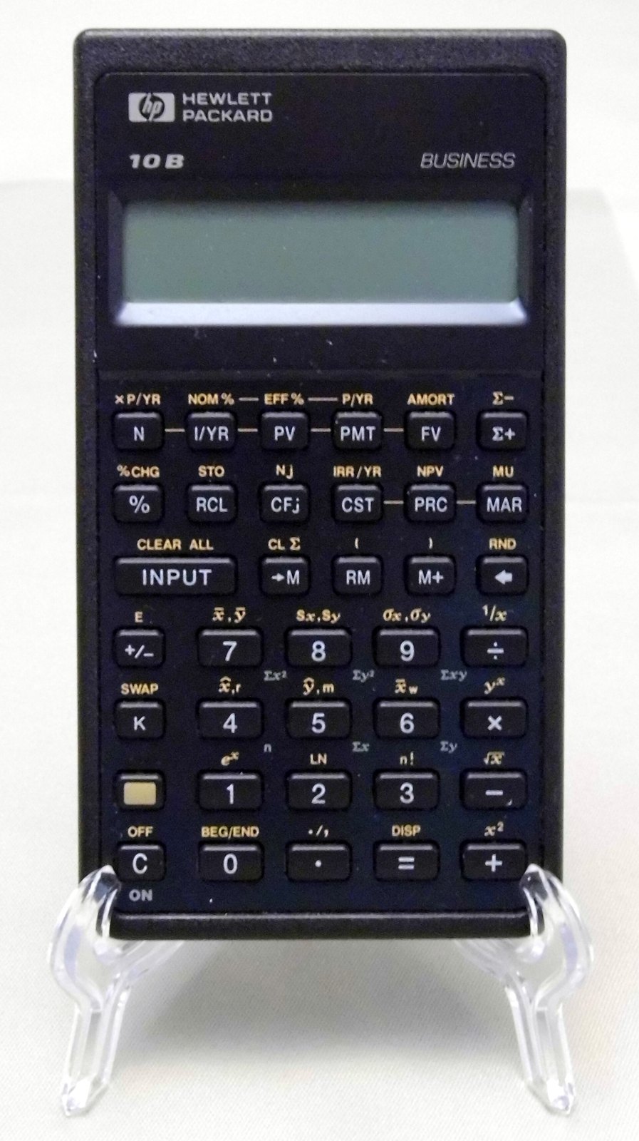 Figure 8 — The HP-10B business calculator, HP's cheap algebraic financial calculator of 1989.