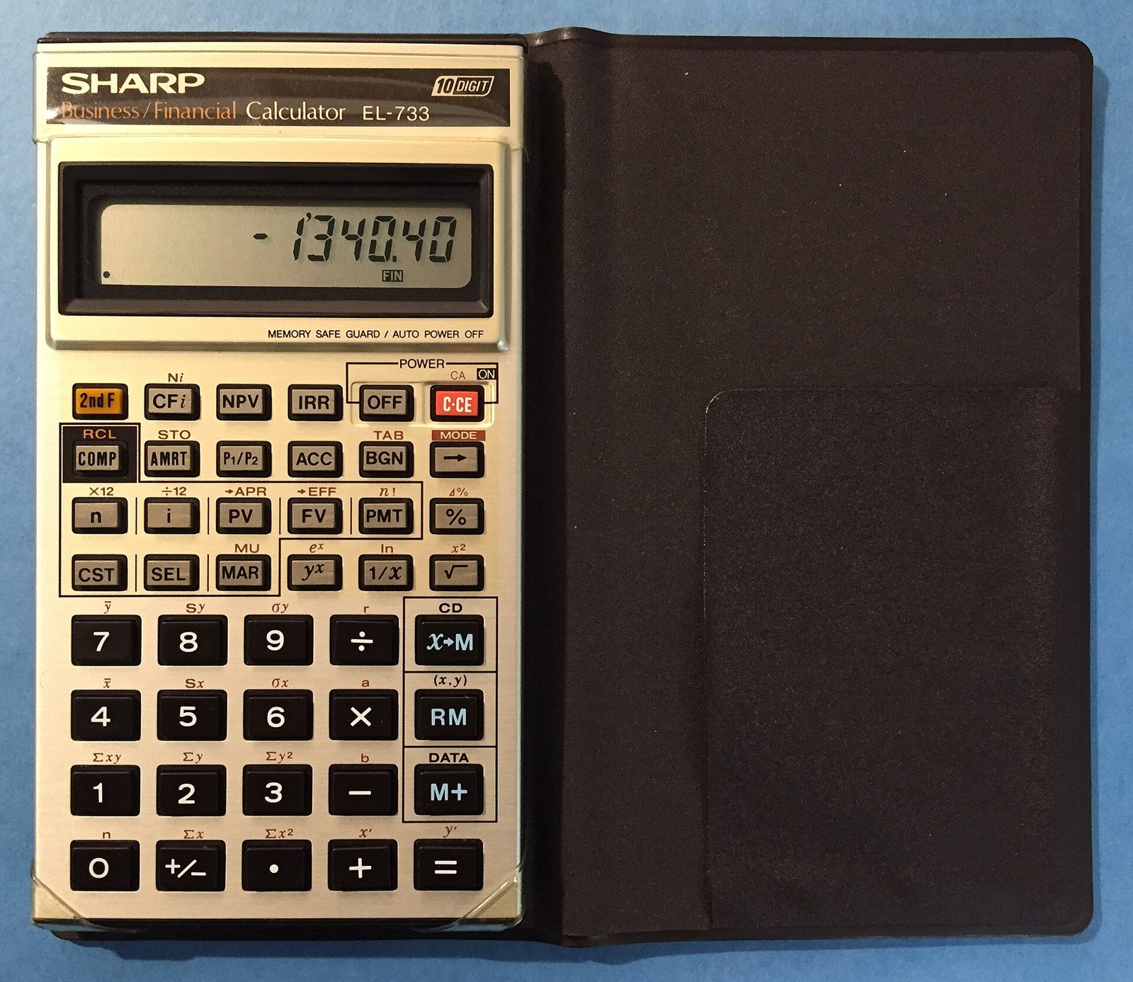 Figure 11 — The Sharp EL-733 business/financial calculator, in its FIN mode.