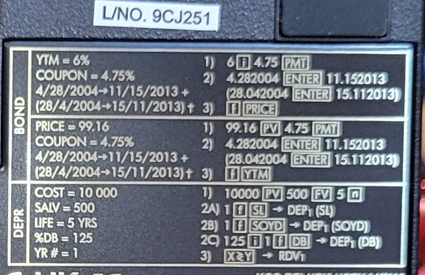 Figure 2 — The right half of the label: the BOND and DEPR examples.