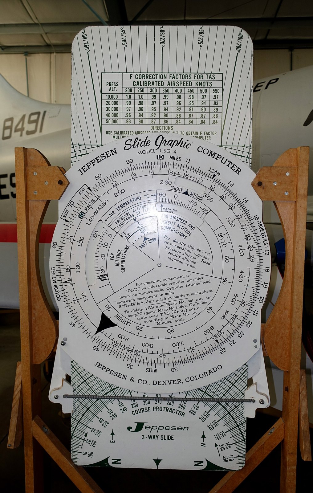 Figure 9 — A Jeppesen Slide Graphic Computer, model CSG-4, a post-war development of Dalton's sliding wind card.