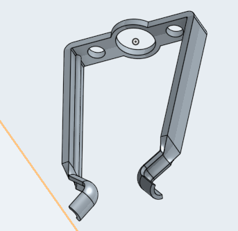 Figure 7 — The clearing lever modelled in CAD — the part that sweeps the dial ring and drives the reset racks.