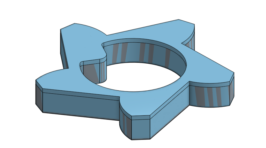 Figure 4 — The spider spring modelled in CAD. Printed, it has some springiness and nowhere near enough; the working part was wound from music wire.