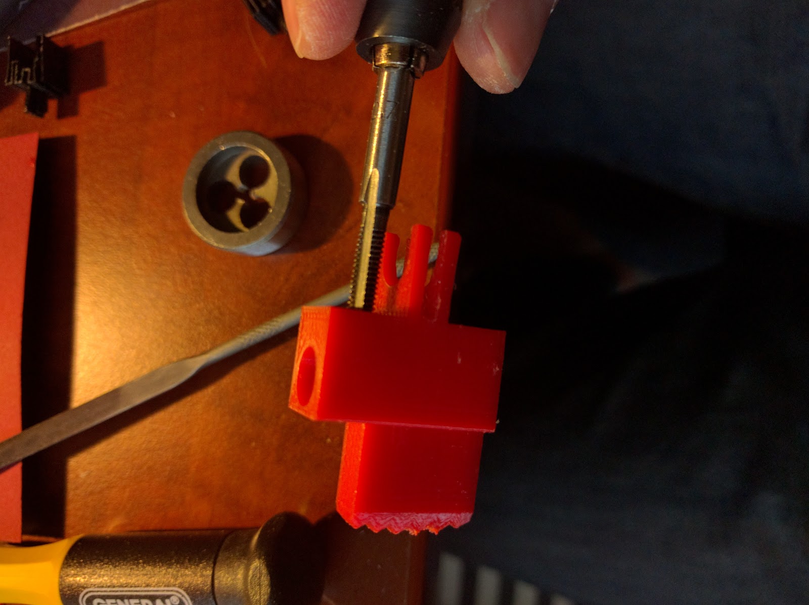Figure 5 — The printed jig used to wind music-wire springs.