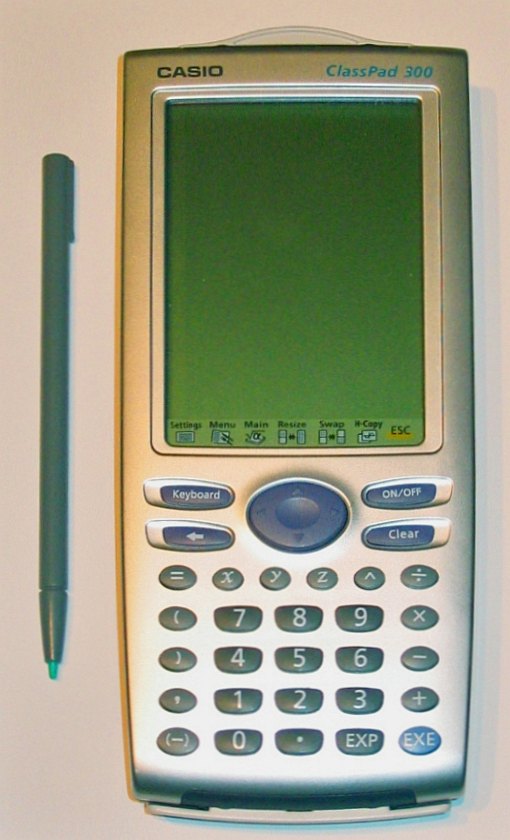 Figure 5 — Casio's ClassPad 300 of 2003, with a stylus-operated touch screen and Casio's own computer algebra.