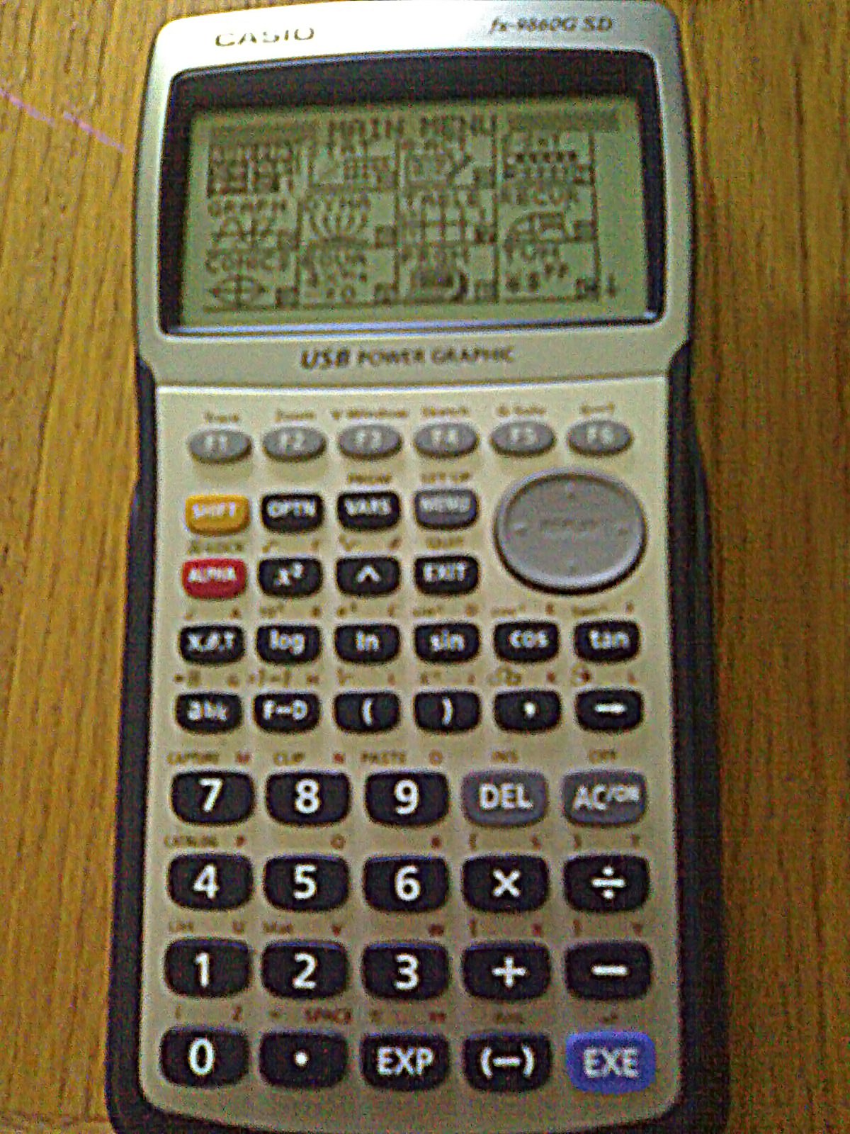 Figure 6 — The Casio fx-9860G SD, Casio's monochrome model from 2005, with an SD card slot.