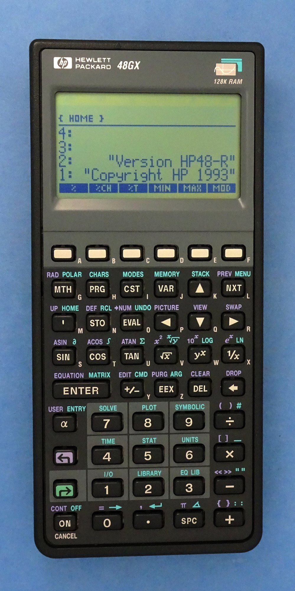 Figure 4 — An HP 48GX, made from 1993 to 2003 as the successor to the HP 48SX; this one dates from 1995.