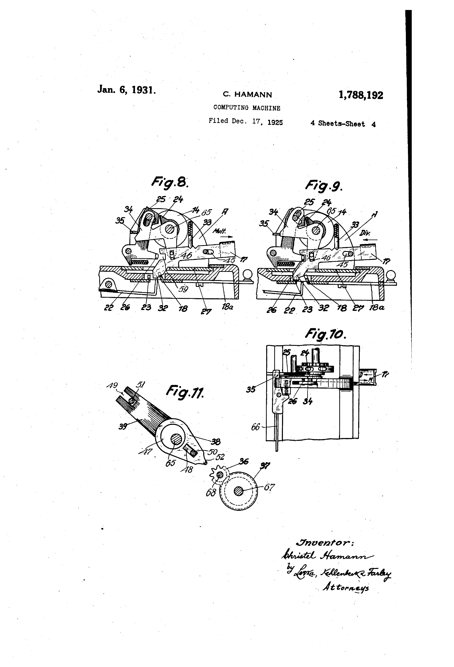 Figure 18 — US 1,788,192, sheet 4.