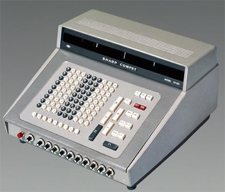 Figure 6 — The Sharp CS-10A Compet of 1964, as Sharp shows it today: Japan's first all-transistor calculator.