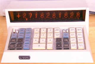 Figure 20 — A Wang 360K keyboard and display unit: a row of Nixies and the keys, and no arithmetic at all.