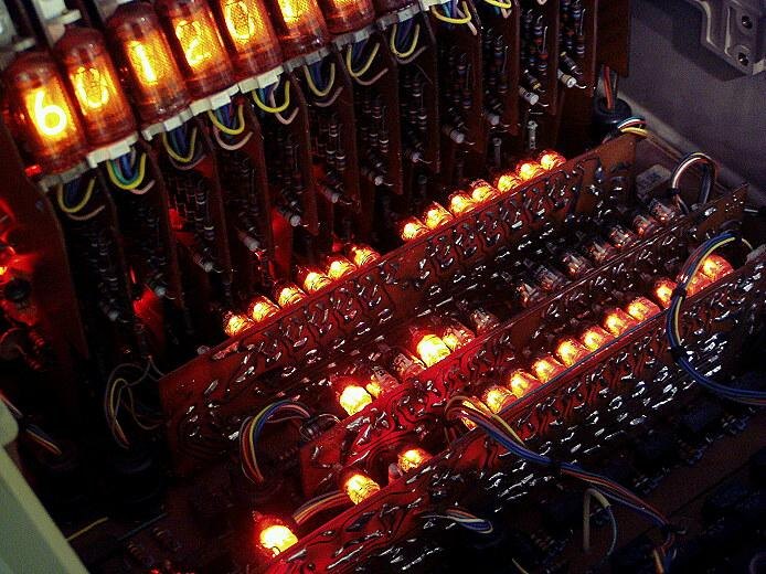 Figure 2 — The thyratrons of an ANITA at work, each glowing when it is conducting.