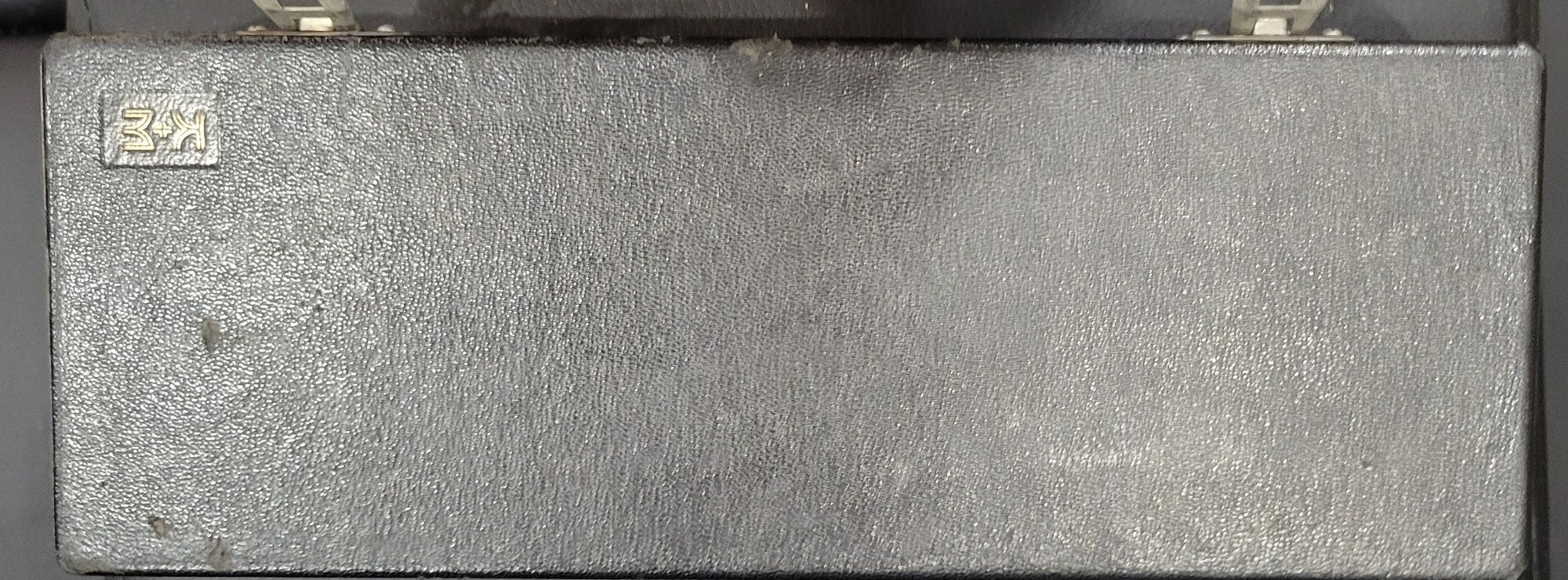 Figure 6 — The case closed, with the K&E monogram on the lid.