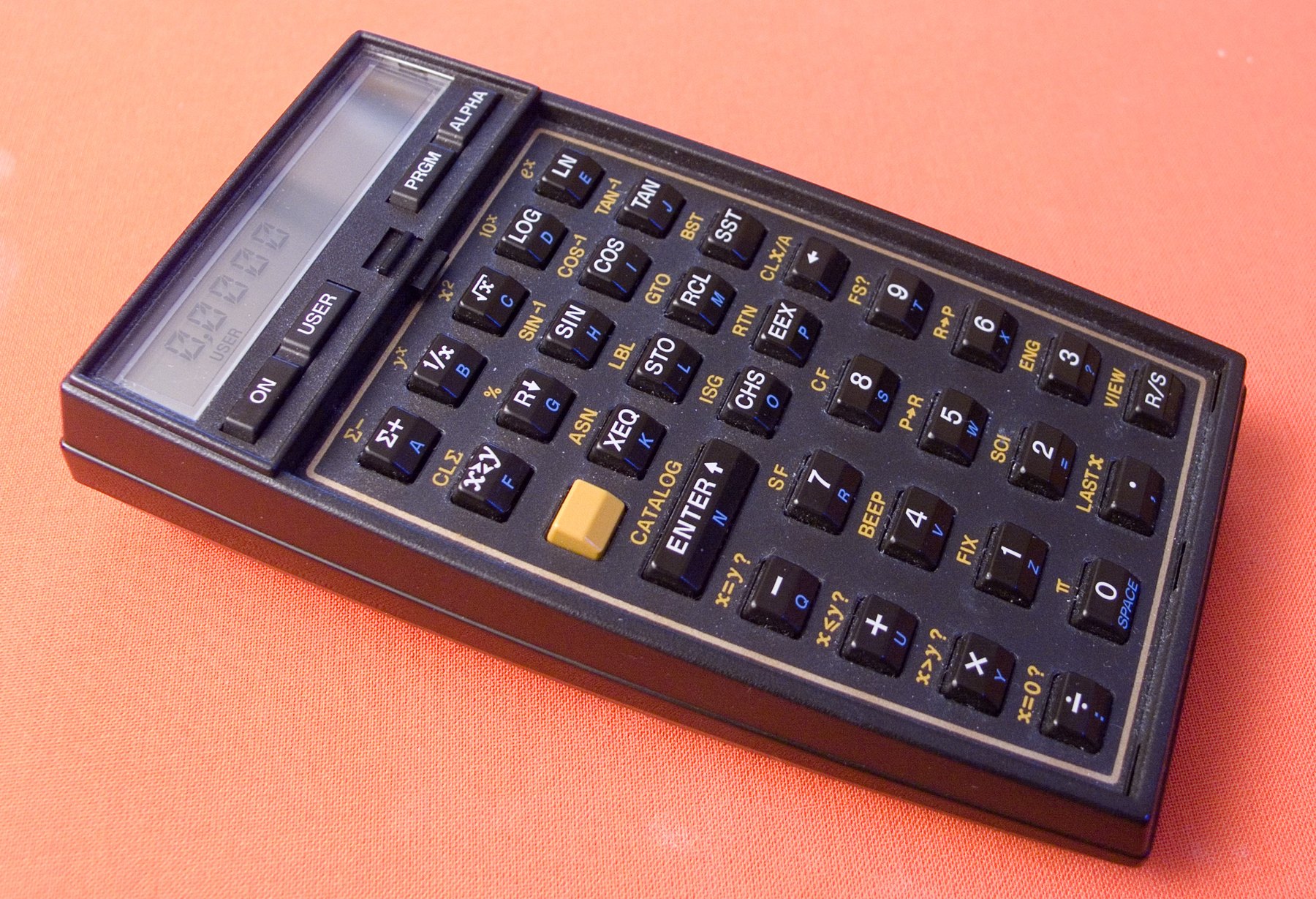 Figure 3 — The HP-41C of 1979, with its alphanumeric display and four ports for memory and program modules: the most capable programmable calculator when the first pocket computers appeared.