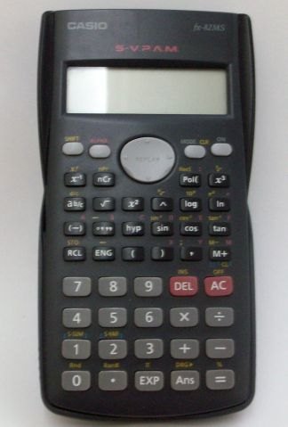 Figure 5 — The Casio fx-82MS of 2001, the last fx-82 before Natural Display: two lines, the expression above and the result below.