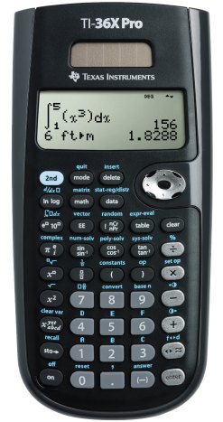 Figure 2 — The TI-36X Pro as Texas Instruments shows it, with an integral on the display in MathPrint.