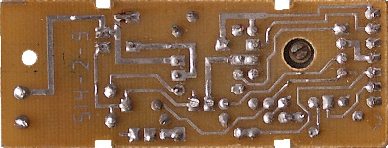 Figure 7 — The converter board of an Elektronika MK-61, which makes −15 V, −27 V and the filament supply from three AA cells.