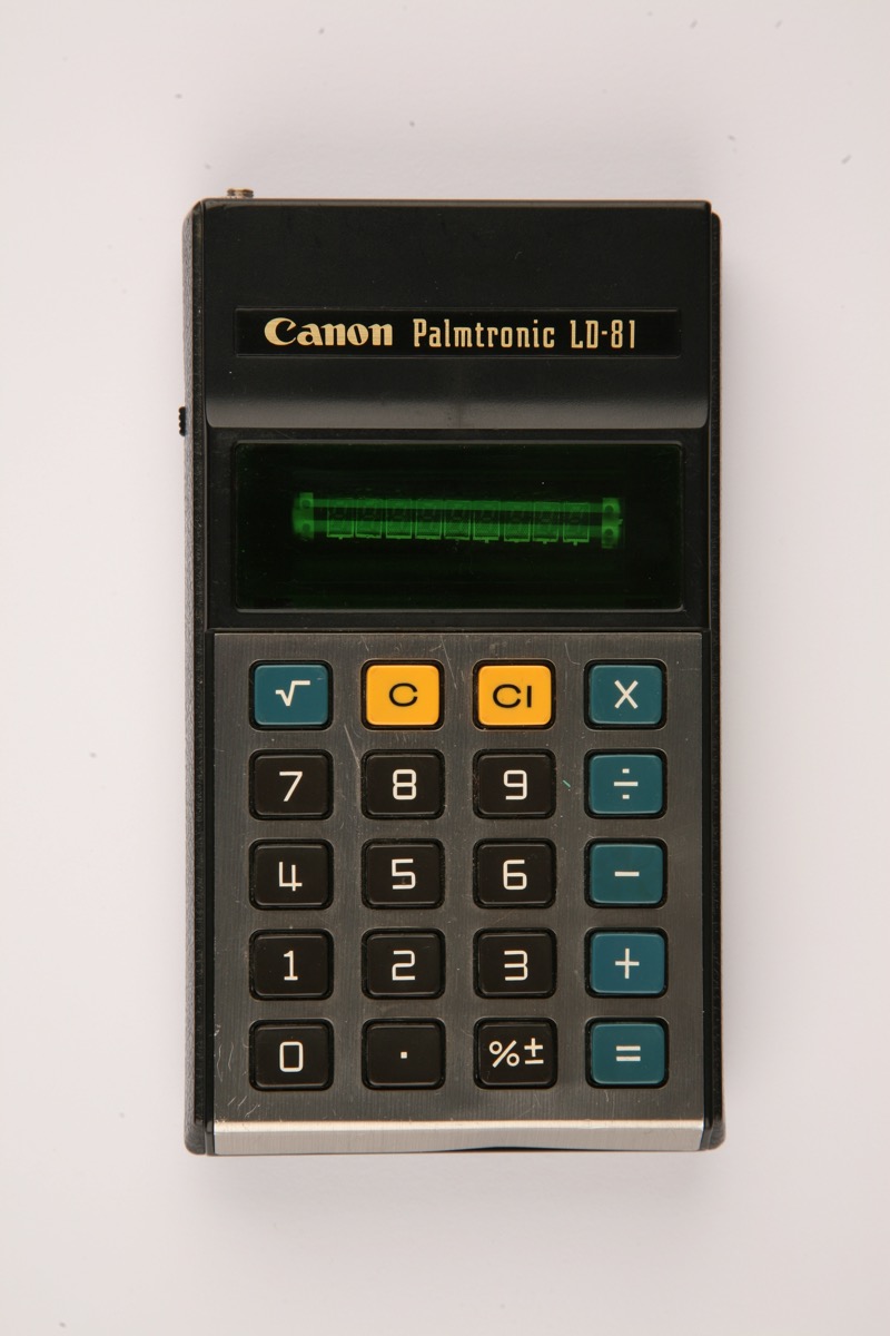 Figure 17 — A Canon Palmtronic LD-81 of 1975 with its eight-plus-one-digit green fluorescent display.