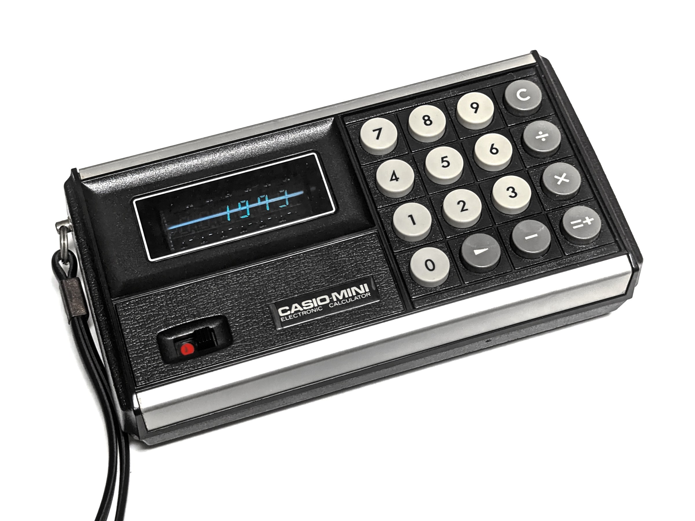 Figure 11 — The Casio Mini CM-601 of February 1973, the first Mini with all six digits in one round multi-digit tube.