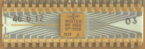 Figure 7 — The Mostek MK6010 of 1970–71, the single chip that did all the work of the Busicom Junior 120-DM: one of the first calculators on a chip.
