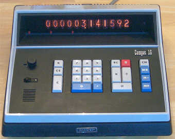 Figure 2 — The other Compet 16: a US-market machine built in January 1969, with twelve NEC Nixie tubes rather than the Itron tubes of the Japanese CS-16A.